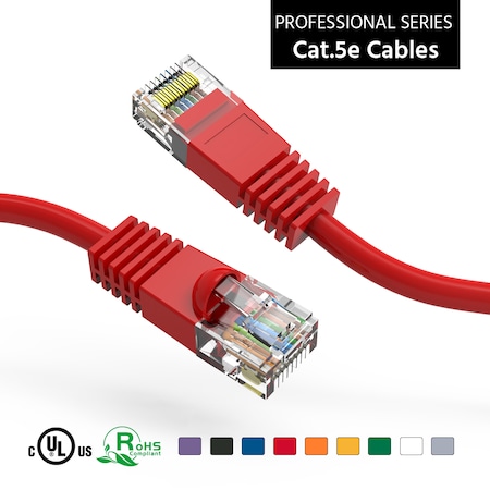CAT5E UTP Ethernet Network Booted Cable- 125Ft- Red